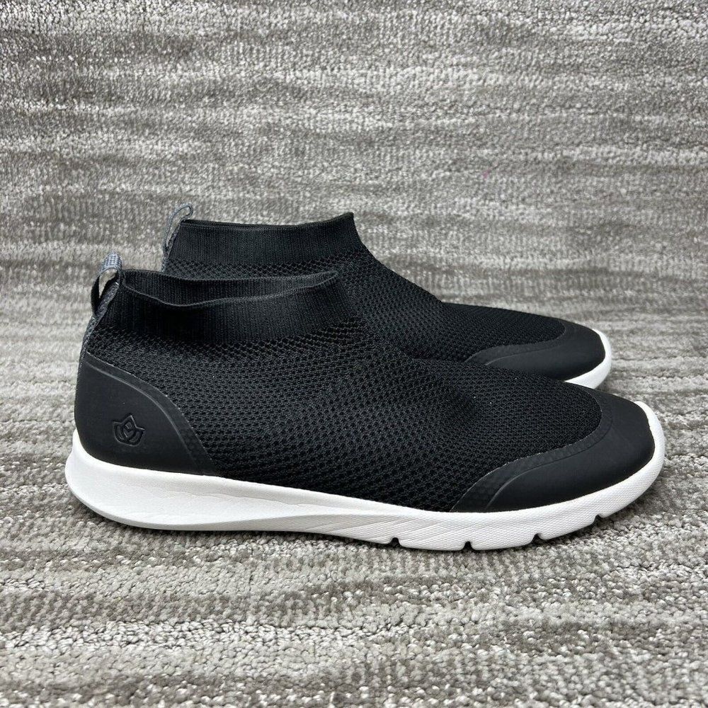Spenco Yoga Stretch Shoes Women's 12B Black White Knit Comfort Slip On Sneakers